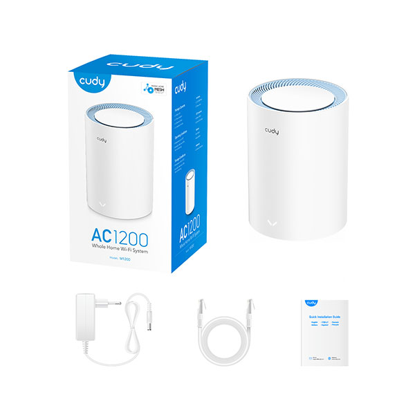 CUDY M1200 1-pack AC1200 Dual Band Whole Home Wi-Fi Mesh Router