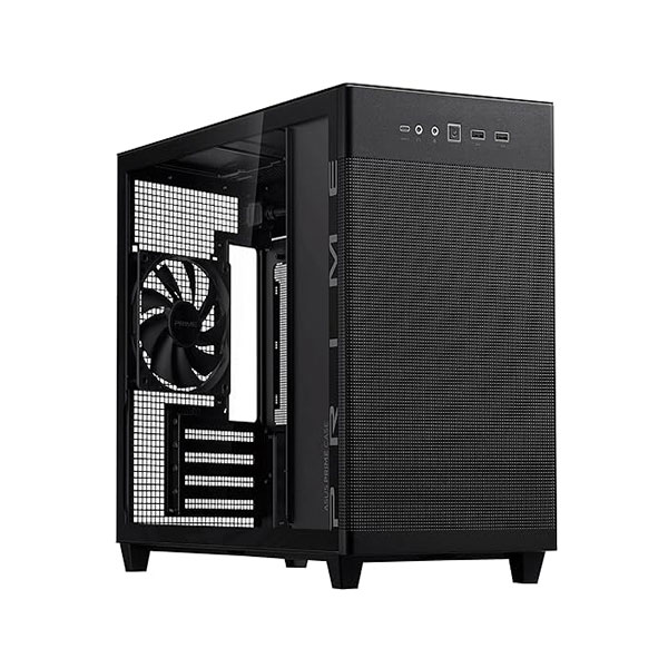 image of ASUS Prime (AP201) Tempered Glass MicroATX Case - Black with Spec and Price in BDT