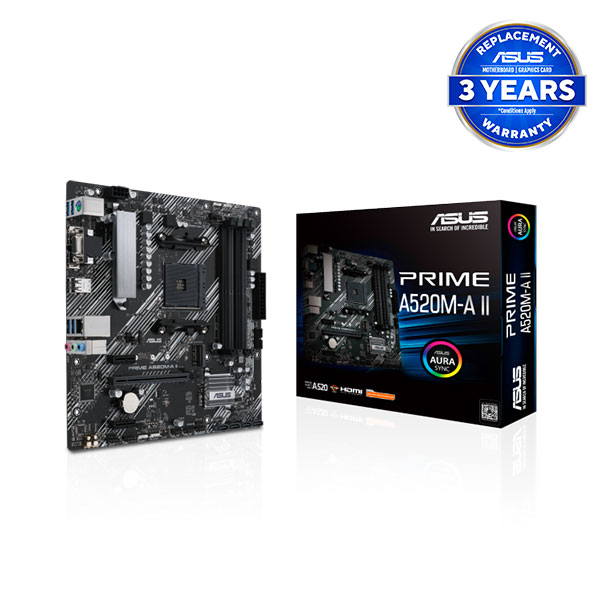 image of ASUS PRIME A520M-A II  AMD Ryzen micro ATX Motherboard with Spec and Price in BDT