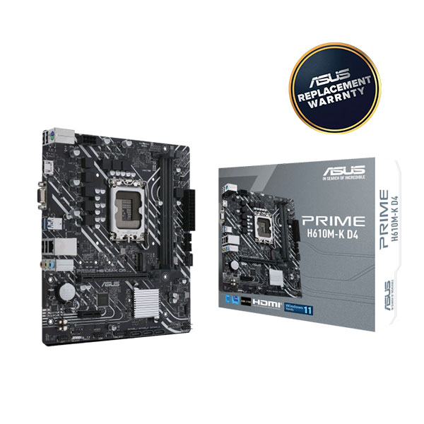 image of ASUS PRIME H610M-K D4 micro ATX Motherboard with Spec and Price in BDT