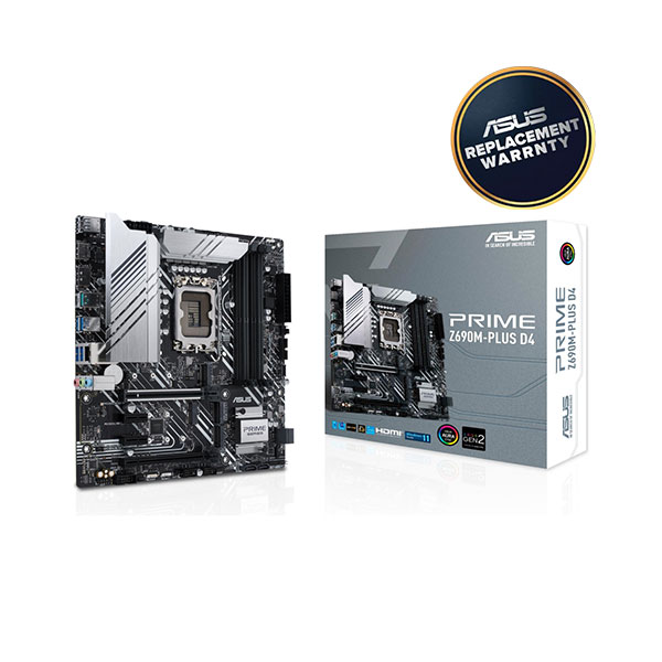image of ASUS PRIME Z690M-PLUS D4 micro ATX Motherboard with Spec and Price in BDT