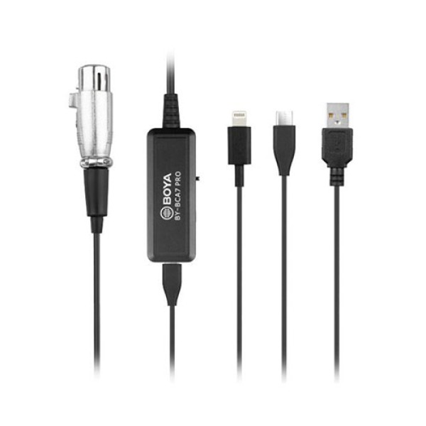 image of Boya BY-BCA7 PRO XLR to Lightning and USB Connectors Microphone cable with Spec and Price in BDT
