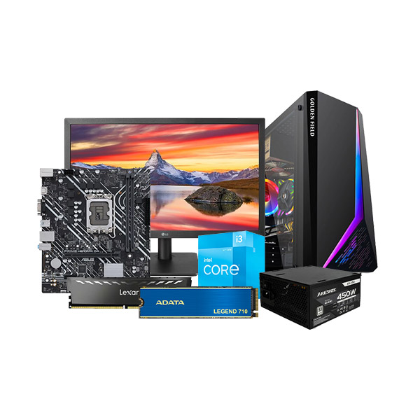 image of Intel Core i3-12100 12th Gen 8GB RAM 256GB M.2 SSD Budget PC with Monitor with Spec and Price in BDT