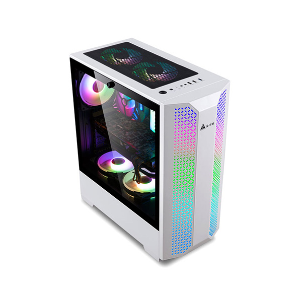 image of Golden Field 7689W-White ATX Gaming Casing with Spec and Price in BDT