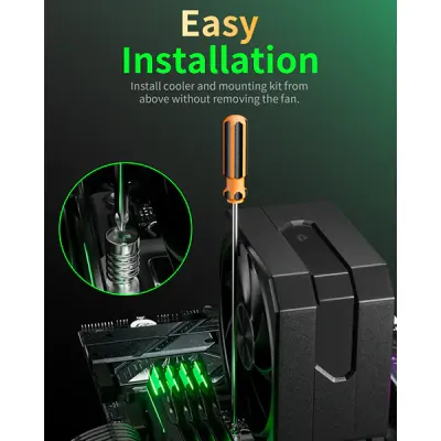 upHere UP1K4 CPU Air Cooler - Black image of upHere UP1K4 CPU Air Cooler - Black with Spec and Price in BDT