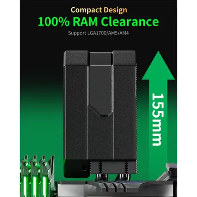upHere UP1K4 CPU Air Cooler - Black image of upHere UP1K4 CPU Air Cooler - Black with Spec and Price in BDT