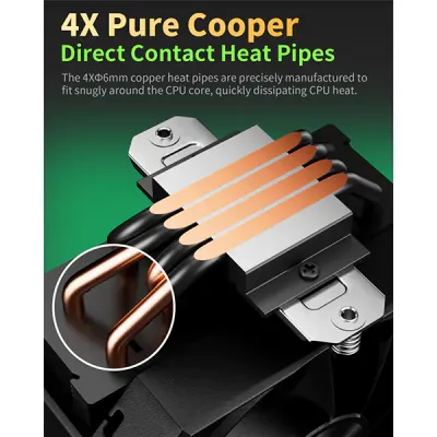 upHere UP1K4 CPU Air Cooler - Black image of upHere UP1K4 CPU Air Cooler - Black with Spec and Price in BDT