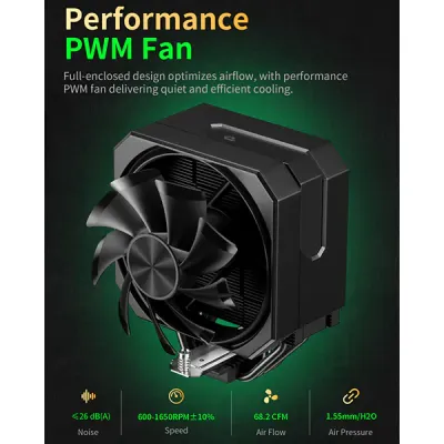 upHere UP1K4 CPU Air Cooler - Black image of upHere UP1K4 CPU Air Cooler - Black with Spec and Price in BDT