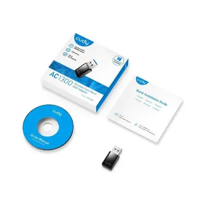 CUDY WU1300 AC1300 Dual Band Wireless Mini USB WiFi Adapter image of CUDY WU1300 AC1300 Dual Band Wireless Mini USB WiFi Adapter with Spec and Price in BDT