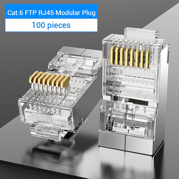 image of VENTION IDDR0-10 Cat6 UTP RJ45 Modular Plug Transparent 10 Pack with Spec and Price in BDT