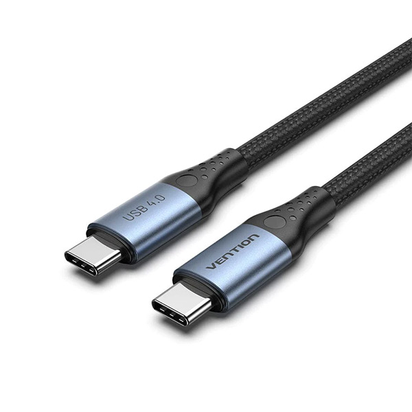 image of Vention TAVHF Cotton Braided USB 4.0 Type-C Male to C Male 5A Cable with Spec and Price in BDT