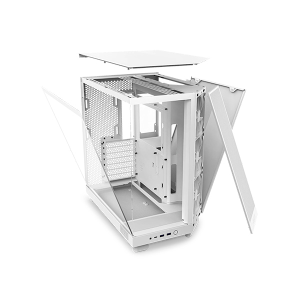image of NZXT H6 Flow Compact Dual-Chamber Mid-Tower Airflow Casing - White with Spec and Price in BDT