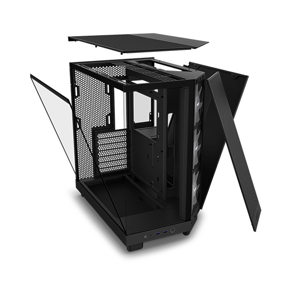 image of NZXT H6 Flow RGB Compact Dual-Chamber Mid-Tower Airflow Casing - Black with Spec and Price in BDT
