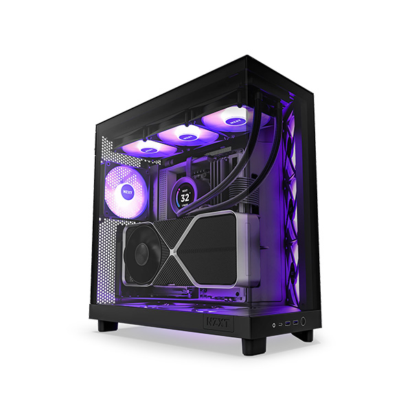 image of NZXT H6 Flow RGB Compact Dual-Chamber Mid-Tower Airflow Casing - Black with Spec and Price in BDT