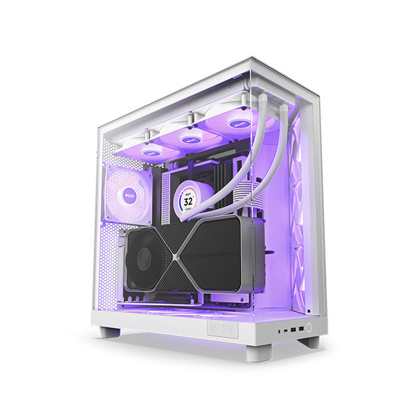 image of NZXT H6 Flow RGB Compact Dual-Chamber Mid-Tower Airflow Casing - White with Spec and Price in BDT