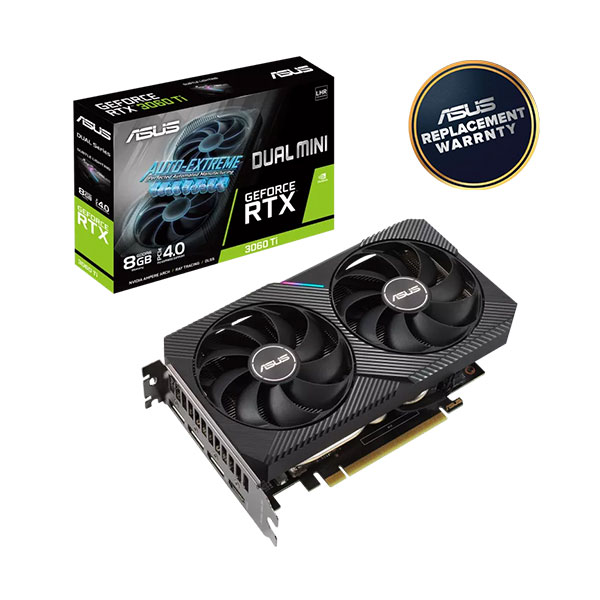 image of ASUS DUAL GeForce RTX 3060 Ti V2 MINI 8GB GDDR6 Graphics Card  with Spec and Price in BDT