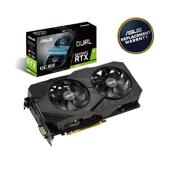 image of ASUS Dual GeForce RTX 2060 OC edition EVO 6GB GDDR6 Graphics Card with Spec and Price in BDT