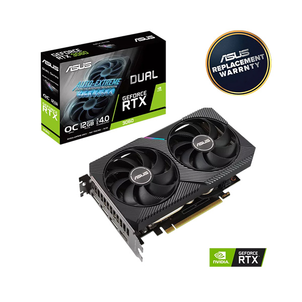 image of ASUS Dual GeForce RTX 3060 V2 12GB GDDR6 Graphics Card with Spec and Price in BDT
