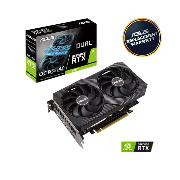 image of ASUS Dual GeForce RTX 3060 V2 OC Edition 12GB GDDR6 Graphics Card with Spec and Price in BDT