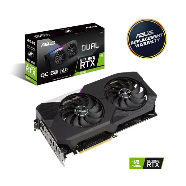 image of ASUS Dual GeForce RTX 3070 V2 OC Edition 8GB GDDR6 Graphics Card with Spec and Price in BDT
