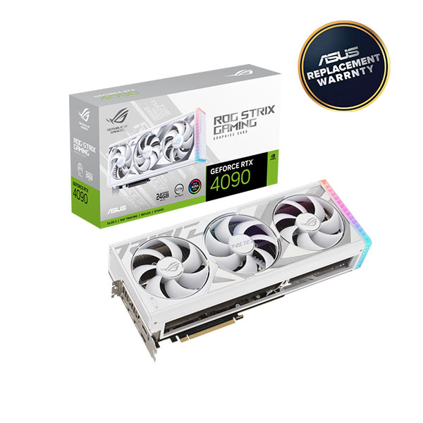 image of ASUS ROG Strix GeForce RTX 4090 24GB GDDR6X White Edition Graphics Card with Spec and Price in BDT