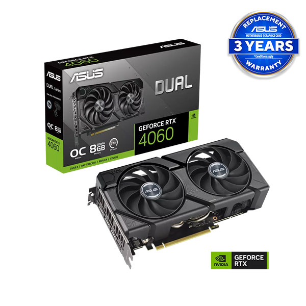 image of ASUS Dual GeForce RTX 4060 EVO OC Edition 8GB GDDR6 Graphics Card with Spec and Price in BDT