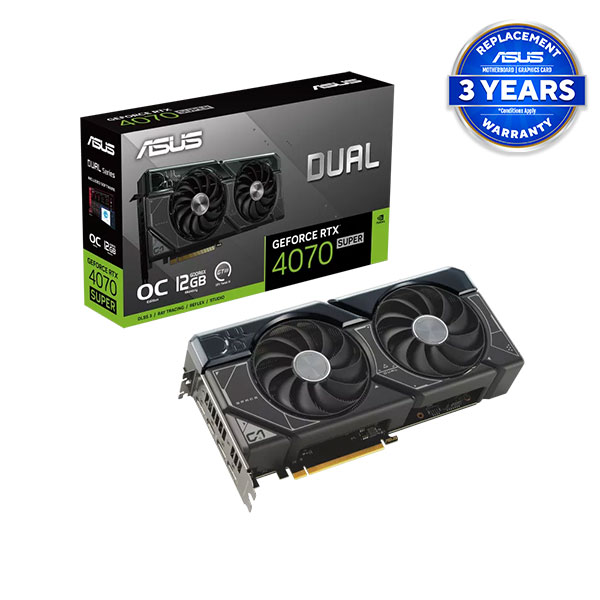 image of ASUS Dual GeForce RTX 4070 SUPER OC Edition 12GB GDDR6X Graphics Card with Spec and Price in BDT