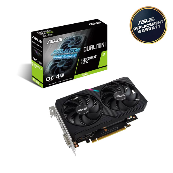 image of ASUS Dual GeForce GTX 1650 MINI OC edition 4GB GDDR6 Graphics Card with Spec and Price in BDT