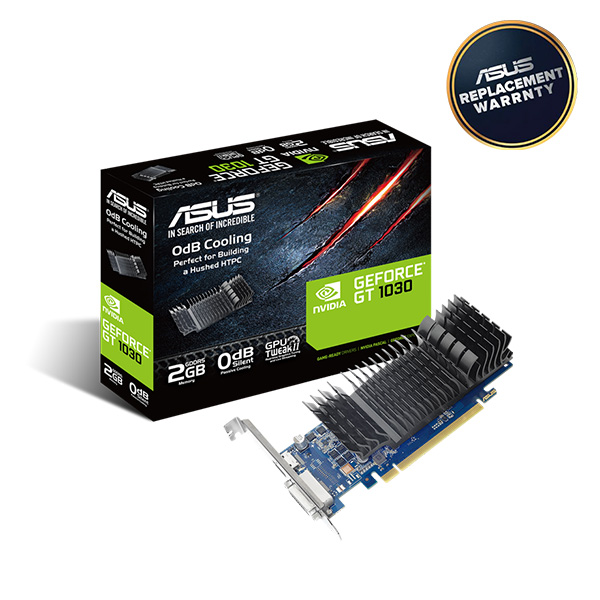 image of ASUS GeForce GT 1030 2GB GDDR5 Low Profile Graphics Card with Spec and Price in BDT