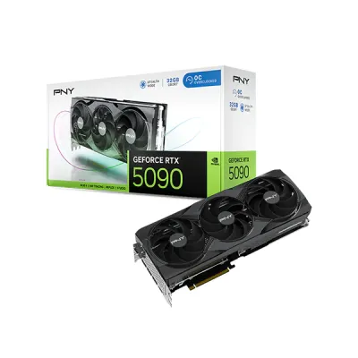 PNY GeForce RTX 5090 32GB GDDR7 Overclocked Triple Fan Graphics Card image of PNY GeForce RTX 5090 32GB GDDR7 Overclocked Triple Fan Graphics Card with Spec and Price in BDT