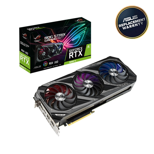 image of ASUS ROG Strix GeForce RTX 3060 Ti 8GB GDDR6 Graphics Card with Spec and Price in BDT