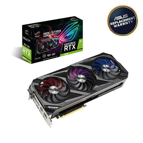 image of ASUS ROG Strix GeForce RTX 3070 8GB GDDR6 Graphics Card with Spec and Price in BDT
