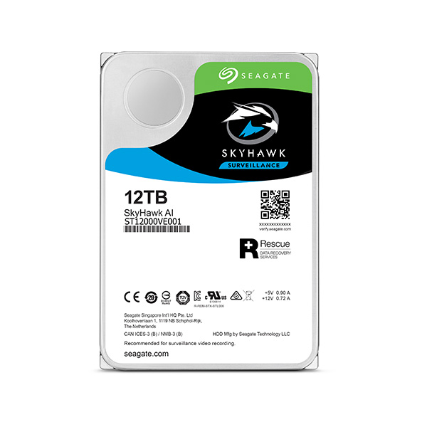 image of Seagate SkyHawk AI 12TB 3.5" Sata 6Gb/s Surveillance HDD - ST12000VE001 with Spec and Price in BDT