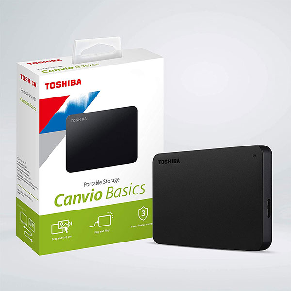image of TOSHIBA HDTB520AK3AA 2TB CANVIO BASICS USB 3.2 BLACK EXTERNAL HDD with Spec and Price in BDT