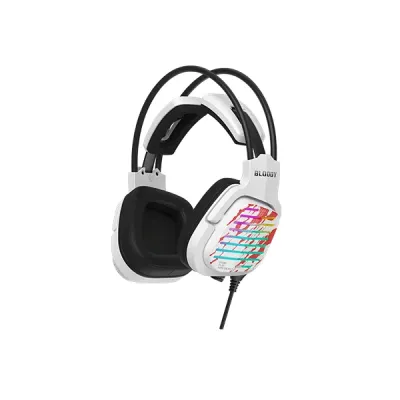 A4tech Bloody G565 RGB Backlight USB Gaming Headphone - White image of A4tech Bloody G565 RGB Backlight USB Gaming Headphone - White with Spec and Price in BDT