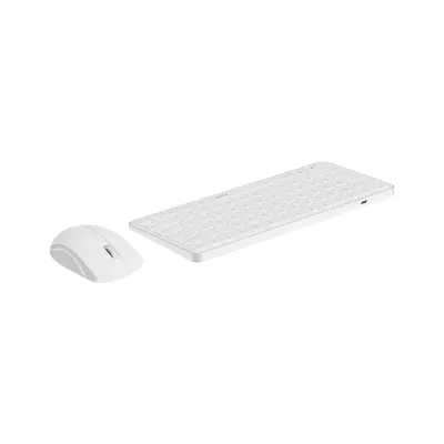 Rapoo 9050S Multi-mode Wireless Ultra-slim Compact Keyboard & Mouse Combo - White image of Rapoo 9050S Multi-mode Wireless Ultra-slim Compact Keyboard & Mouse Combo - White with Spec and Price in BDT