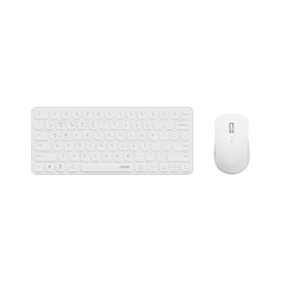 Rapoo 9050S Multi-mode Wireless Ultra-slim Compact Keyboard & Mouse Combo - White image of Rapoo 9050S Multi-mode Wireless Ultra-slim Compact Keyboard & Mouse Combo - White with Spec and Price in BDT