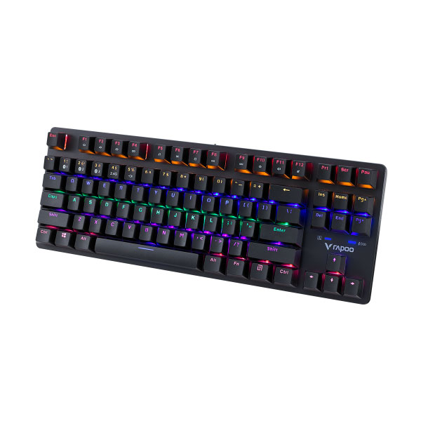 image of RAPOO V500PRO MT Multimode (87 Key) Backlit Blue Switch Mechanical Gaming Keyboard with Spec and Price in BDT