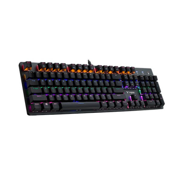 Rapoo V500SE Mixed Light 104 Keys Metal Wired (Red/Blue Switch) Mechanical Keyboard