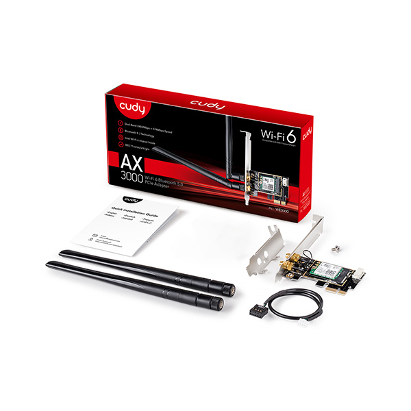 image of Cudy WE3000 V2 AX3000 Dual-Band Wi-Fi 6 PCIe Adapter with Spec and Price in BDT