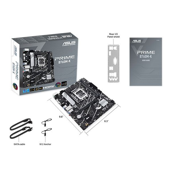 image of ASUS PRIME B760M-K Intel 13th Gen  mATX Motherboard with Spec and Price in BDT