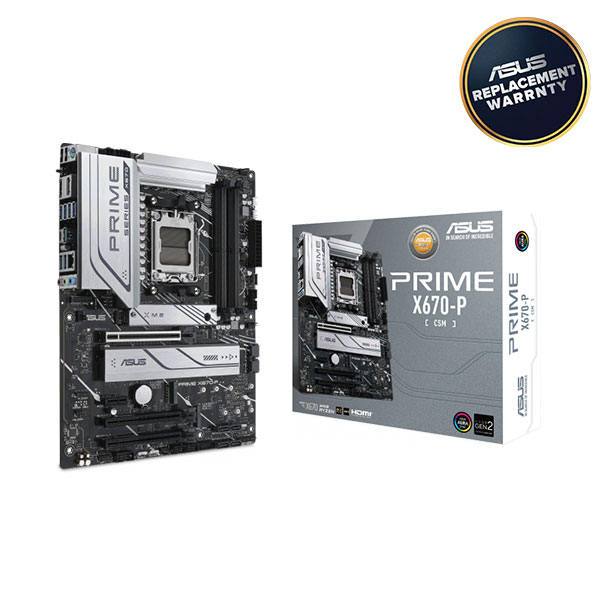 image of ASUS PRIME X670-P-CSM AMD Ryzen 7000 ATX Motherboard with Spec and Price in BDT
