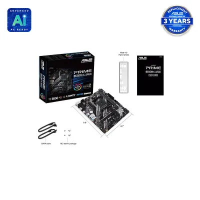 image of ASUS PRIME B550M-K ARGB AMD Ryzen AM4 micro-ATX Motherboard with Spec and Price in BDT