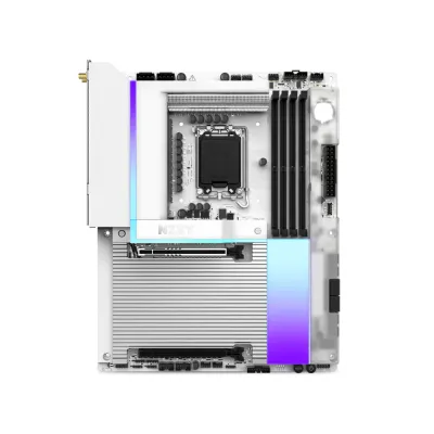 NZXT N9 Z890 Intel LGA1851 Wi-Fi 7 ATX Gaming Motherboard - White image of NZXT N9 Z890 Intel LGA1851 Wi-Fi 7 ATX Gaming Motherboard - White with Spec and Price in BDT