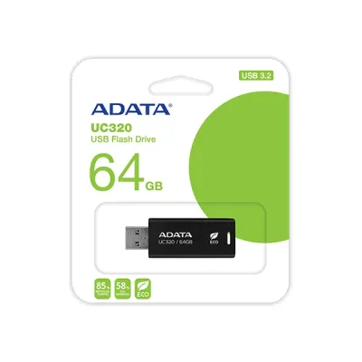 ADATA UC320 64GB USB 3.2 Pen Drive - Black image of ADATA UC320 64GB USB 3.2 Pen Drive - Black with Spec and Price in BDT