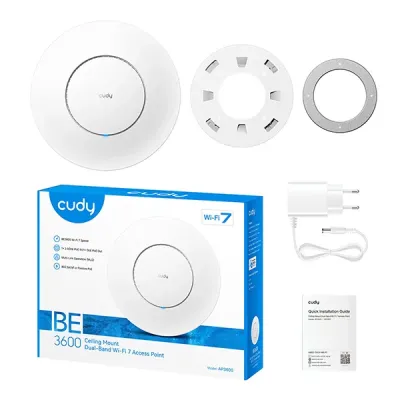 image of CUDY AP3600 Indoor BE3600 2.5G Wi-Fi 7 Access Point with Spec and Price in BDT