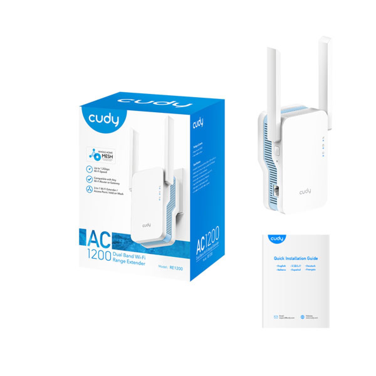 Cudy RE1200 AC1200 Dual Band Range Extender price in BD