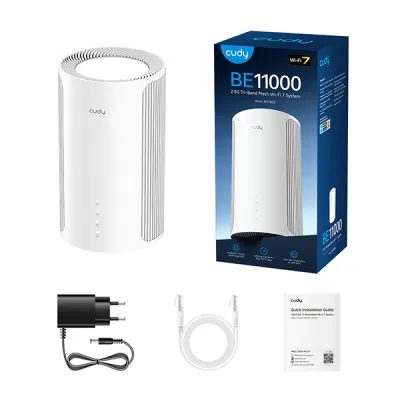 image of CUDY M11000 1-Pack BE11000 2.5G Tri-Band Wi-Fi 7 Mesh System Router with Spec and Price in BDT
