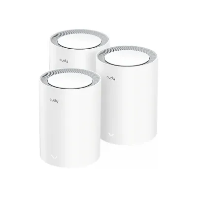 Cudy M3000 (White) 3-Pack AX3000 2.5G Dual Band Wi-Fi 6 Mesh System Router image of Cudy M3000 (White) 3-Pack AX3000 2.5G Dual Band Wi-Fi 6 Mesh System Router with Spec and Price in BDT