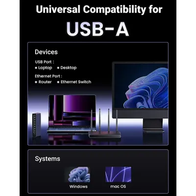 image of UGREEN CM648 (25051) USB-A to RJ45 2.5G Ethernet Adapter with Spec and Price in BDT